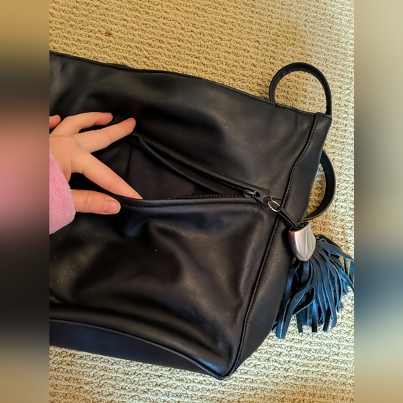 NWT vintage Sereta Leather Handbag Women Black medium Messenger Crossbody Purse - Picture 7 of 11